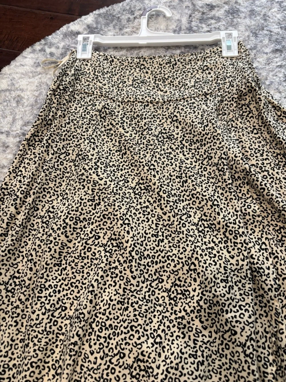 Leopard Print Maxi Skirt - Beige and Black skirt M new